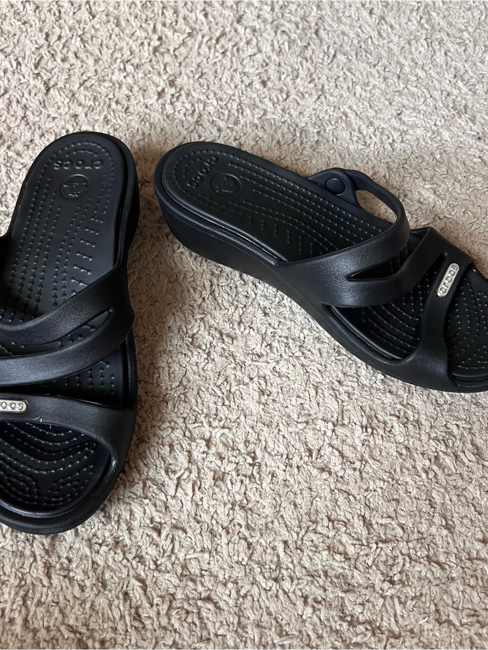 CROCS Patricia Women's Black Slip-On Wedge Sandals Size 5
